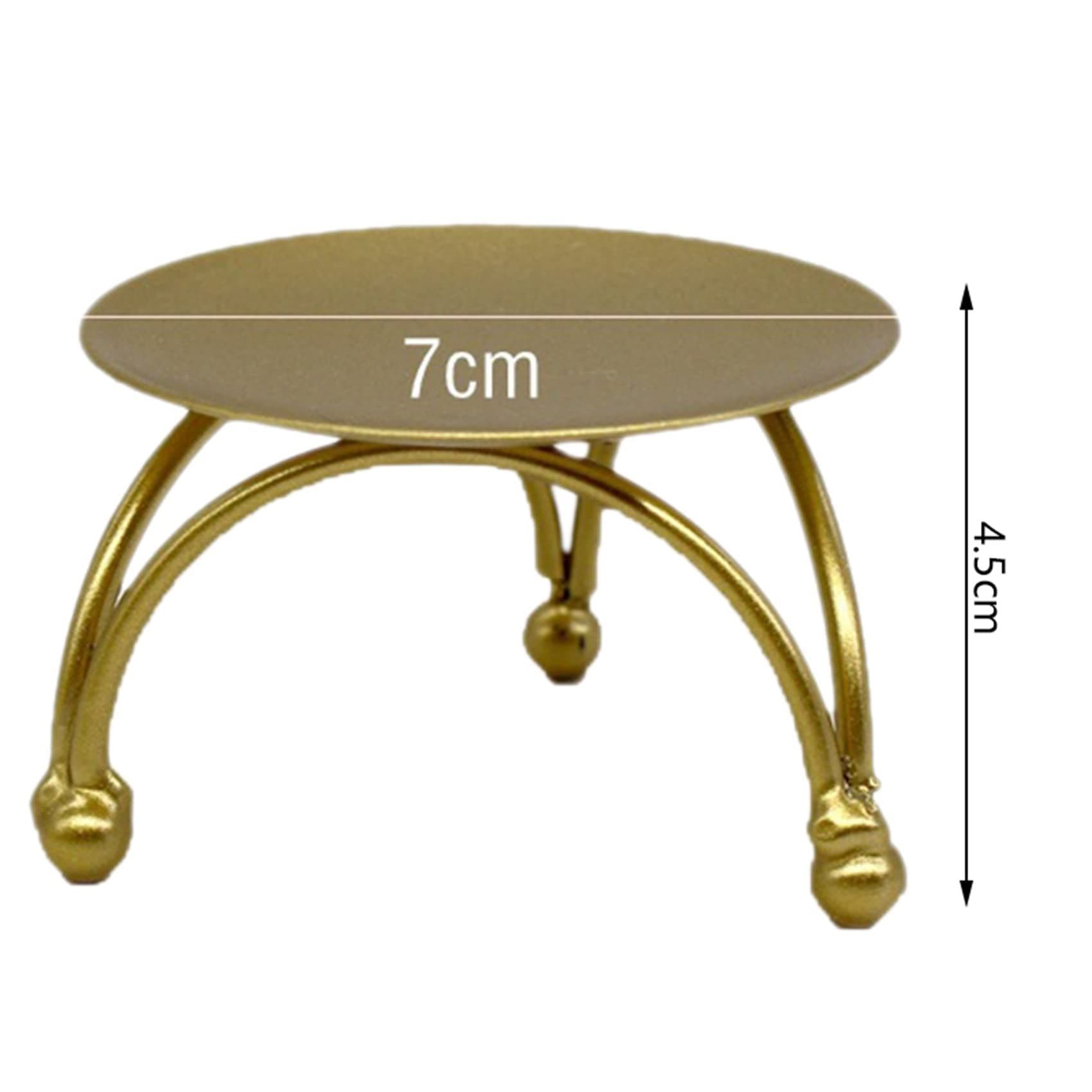 2 Piece Iron Plate Candle Holder Pillar Base Gold
