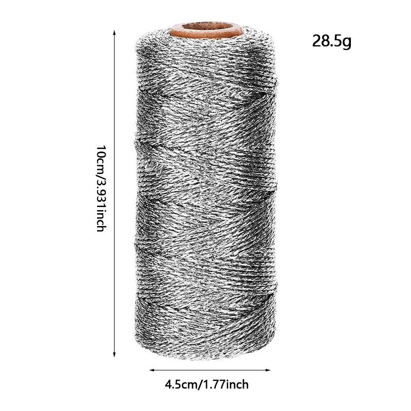 4 pcs Decorative Metallic Bakers String - Wrapping Twine String - Inelastic - Glitter String for DIY Crafting Christmas