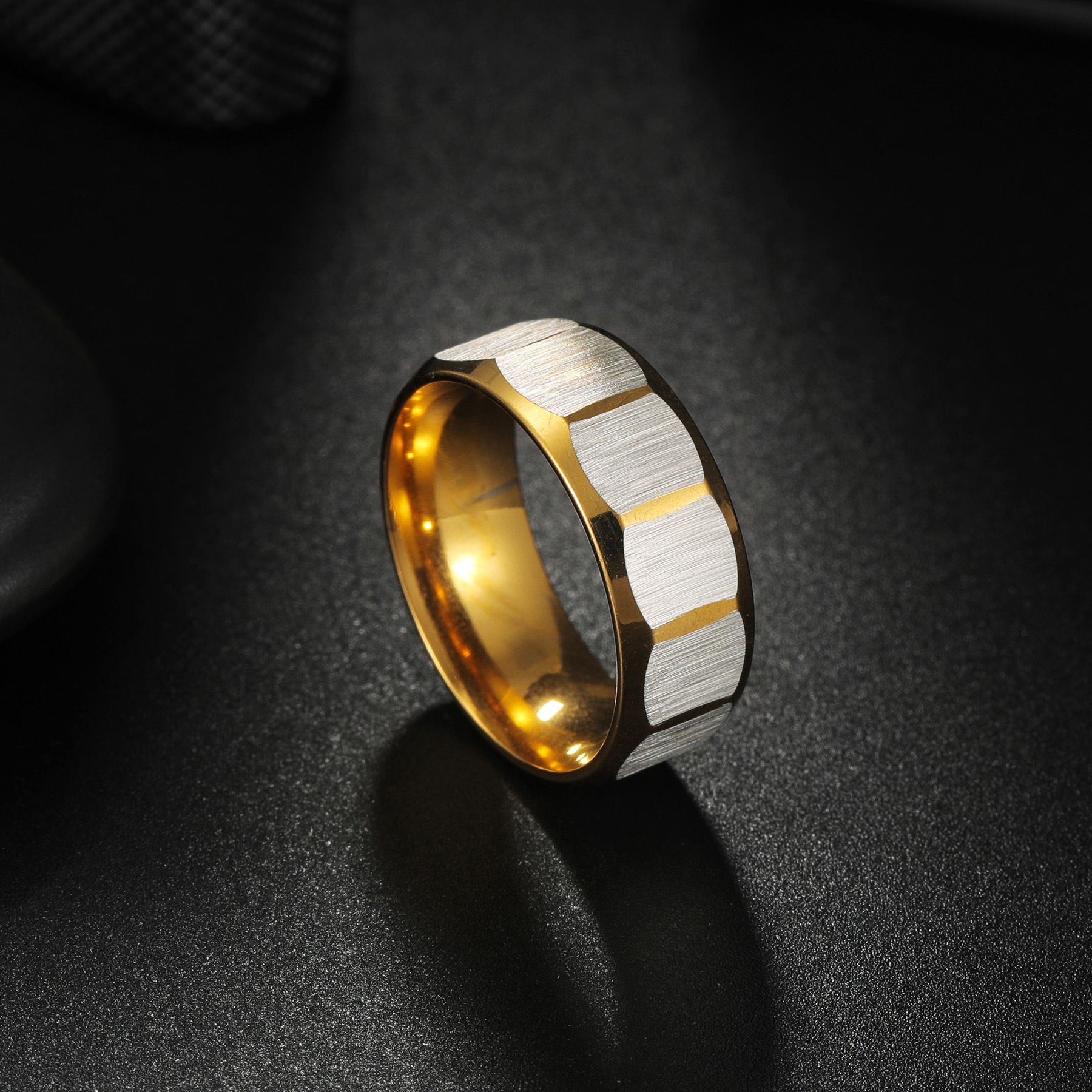3 pcs 8MM Comfort Fit Tungsten Carbide Wedding Band Square Faceted Ring Matte Fit Tungsten Wedding Band Faceted Promise Ring(8)