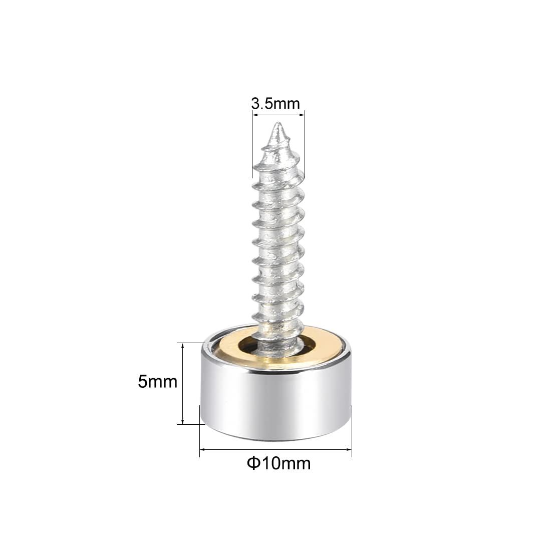 Mirror Screws Decorative Caps Cover Nails Polished Stainless Steel 10mm 8pcs Diameter Mirror Decorative Screws