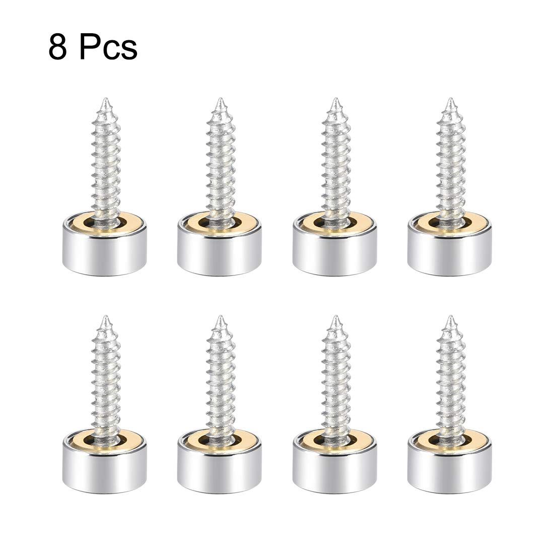 Mirror Screws Decorative Caps Cover Nails Polished Stainless Steel 10mm 8pcs Diameter Mirror Decorative Screws