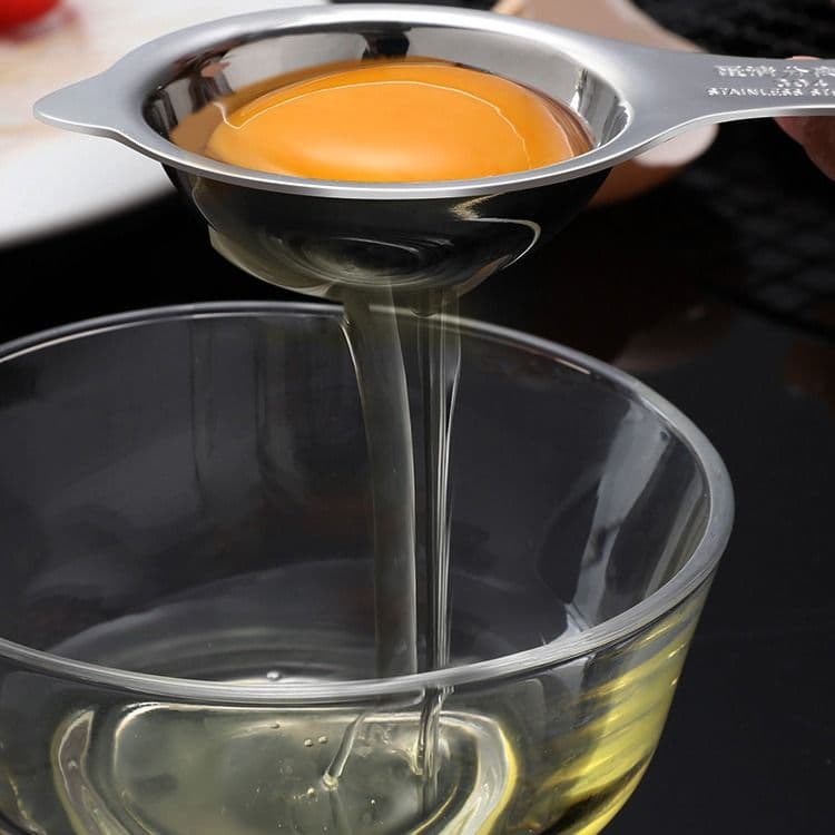 Thickening of stainless steel egg yolk separator Egg white separator Dishwasher Safe Kitchen Bake Tool, Silver