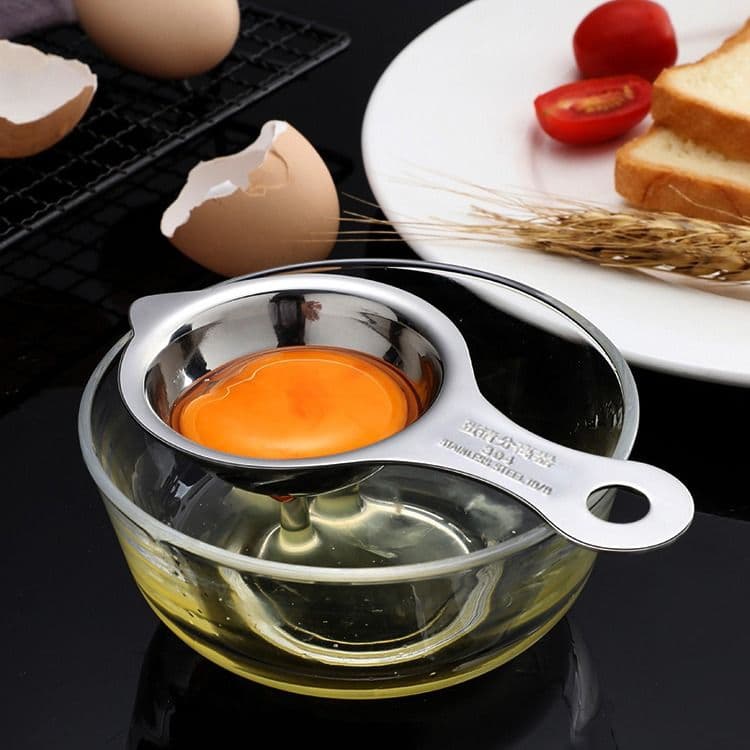 Thickening of stainless steel egg yolk separator Egg white separator Dishwasher Safe Kitchen Bake Tool, Silver