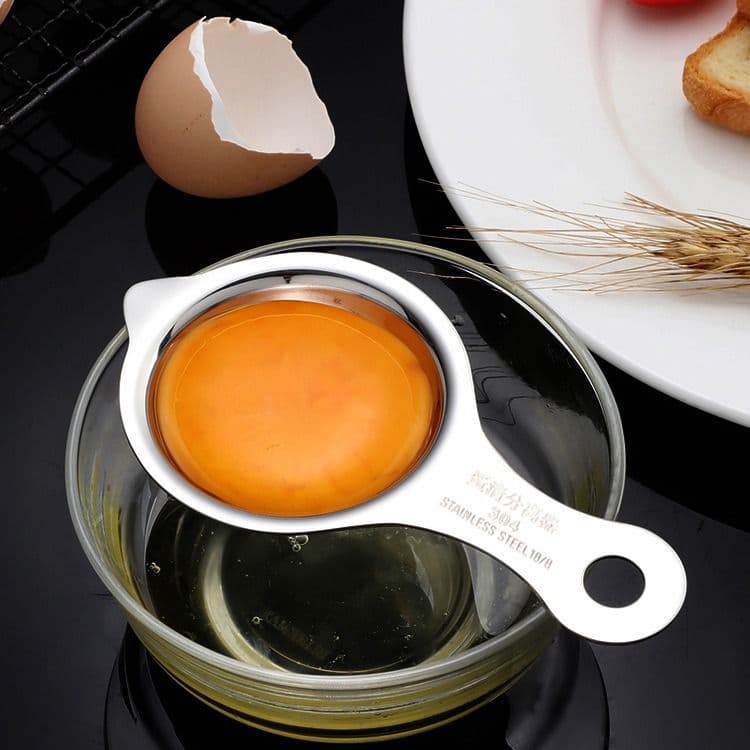 Thickening of stainless steel egg yolk separator Egg white separator Dishwasher Safe Kitchen Bake Tool, Silver