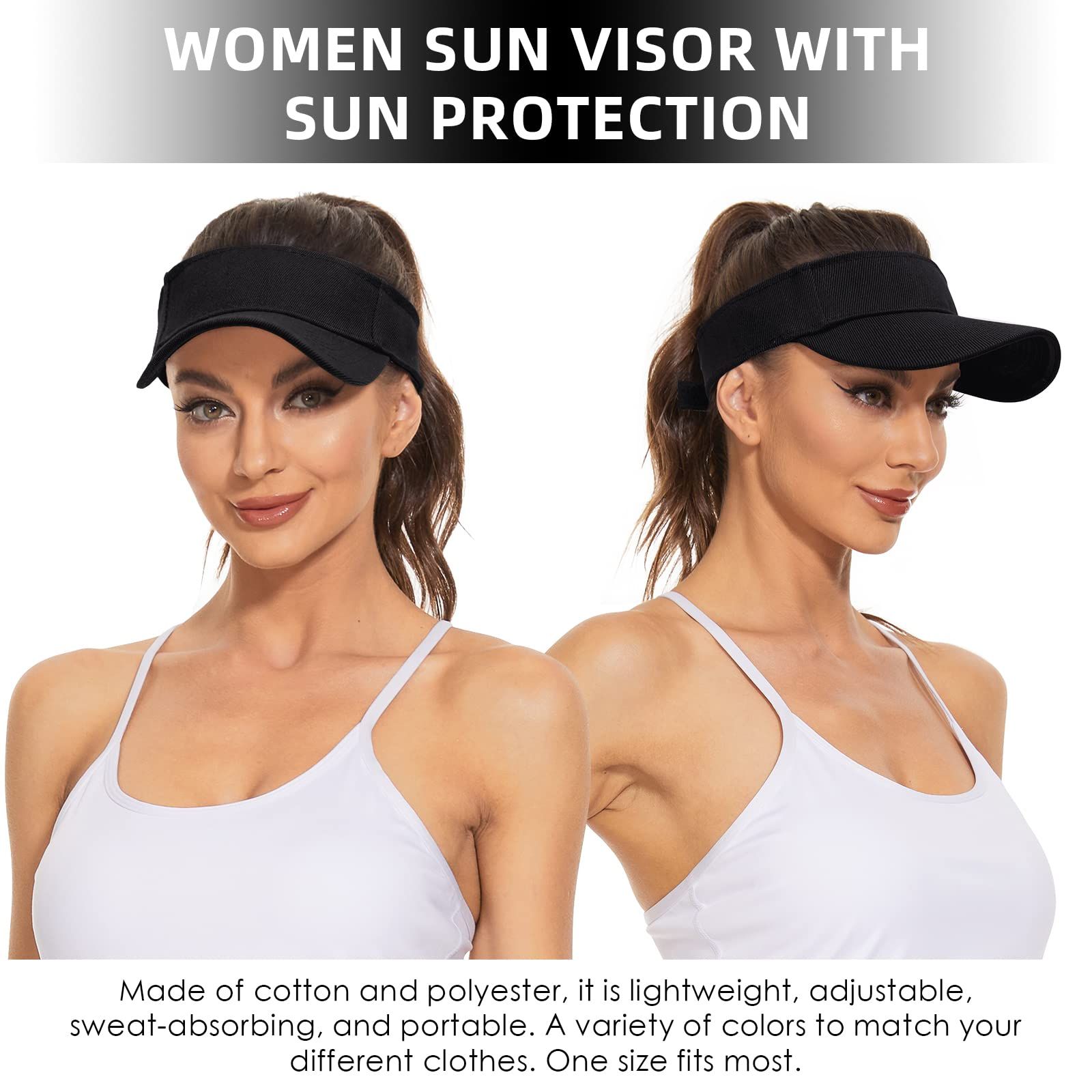 Protection Cap Hats Visor Hat Sports Sun Visor Hats Cotton Twill Ball Adjustable Sun Caps for Men Women