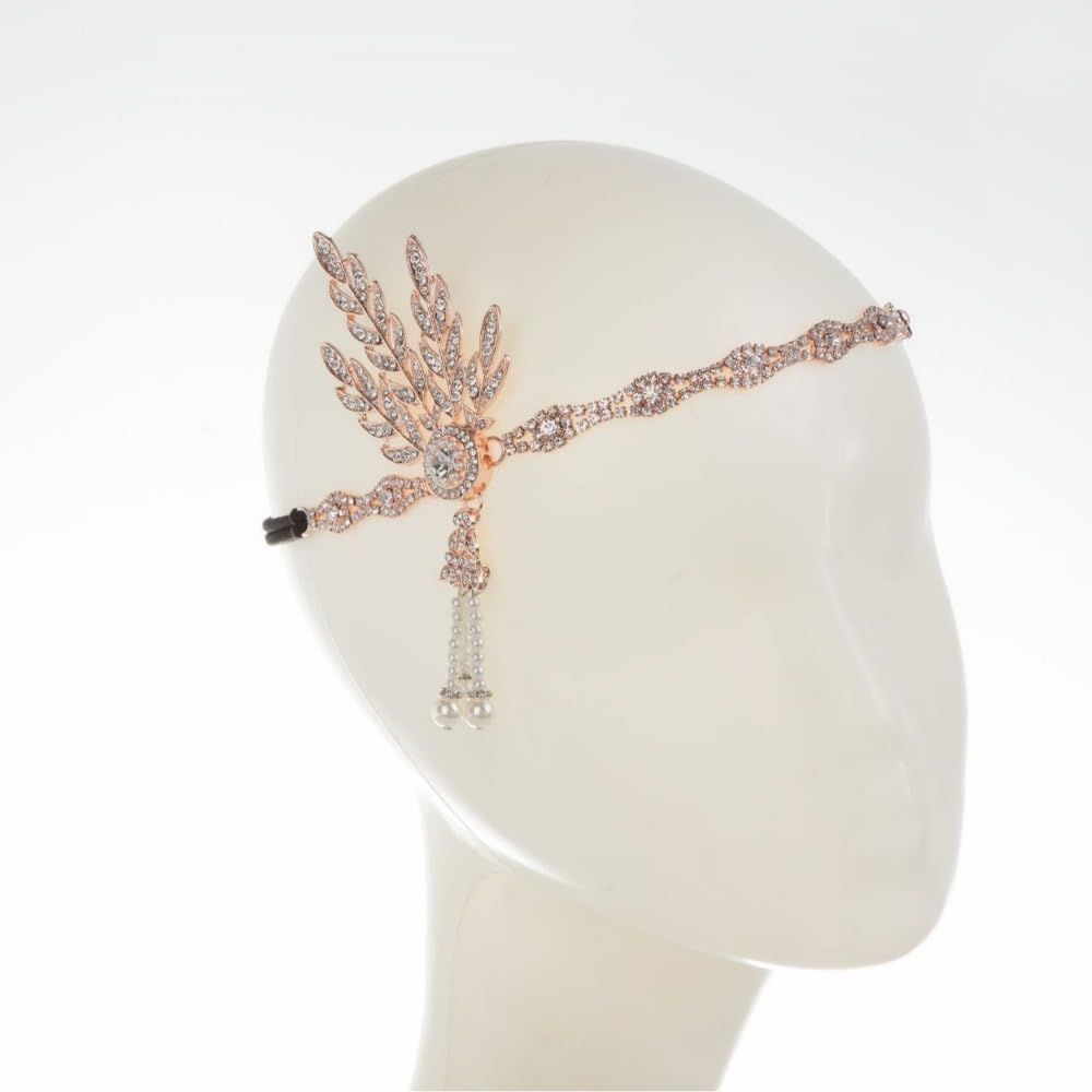 Headpiece Feather Headband Great Hair Accessories Vintage Wedding Leaf Pearl (Silver Tassels) Party Hair Accessory Ball Party 2pcs