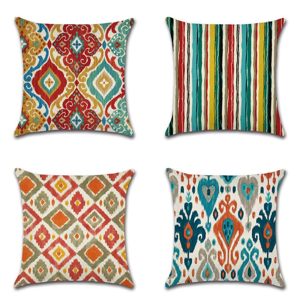 4Pack Cushion Covers 18x18 in Throw Pillow Covers Linen Fabric Throw Pillows for Couch, Decorative Throw Pillow Cases
