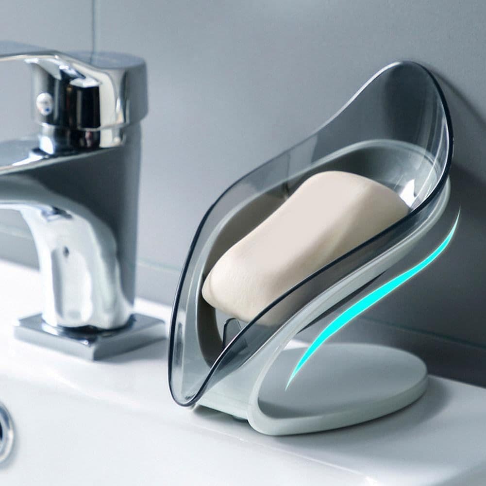 Self Draining Soap Holder,Suction Cup Soap Dish,Shower Soap Bar Holder,Leaf Shape Soap Holder,Soap Dish Dispenser