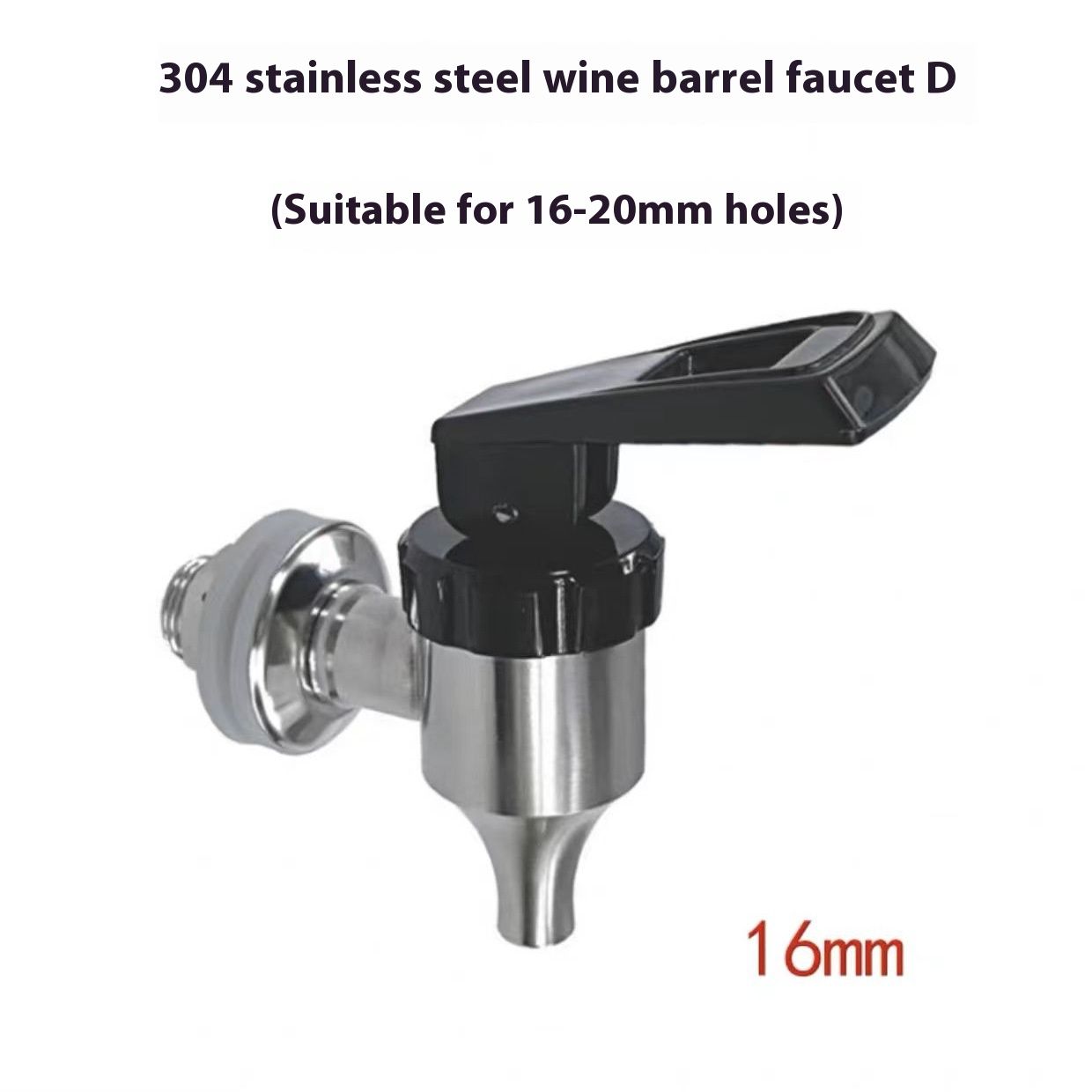 Stainless Steel Beer Beverage Dispenser Replacement Spigot Faucet Black Handle for Coffee Jar Juice Cold Hot Water Wine Beer