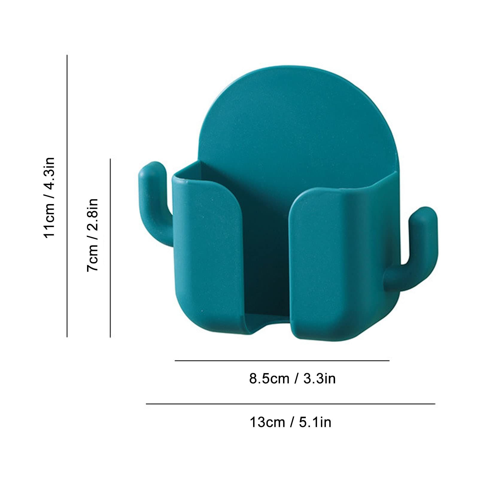 Self Adhesive Phone Stand Wall Remote Holder Charging Phone Organizer Bracket with Data Cable Receiving Hole for Bedroom 2 pcs