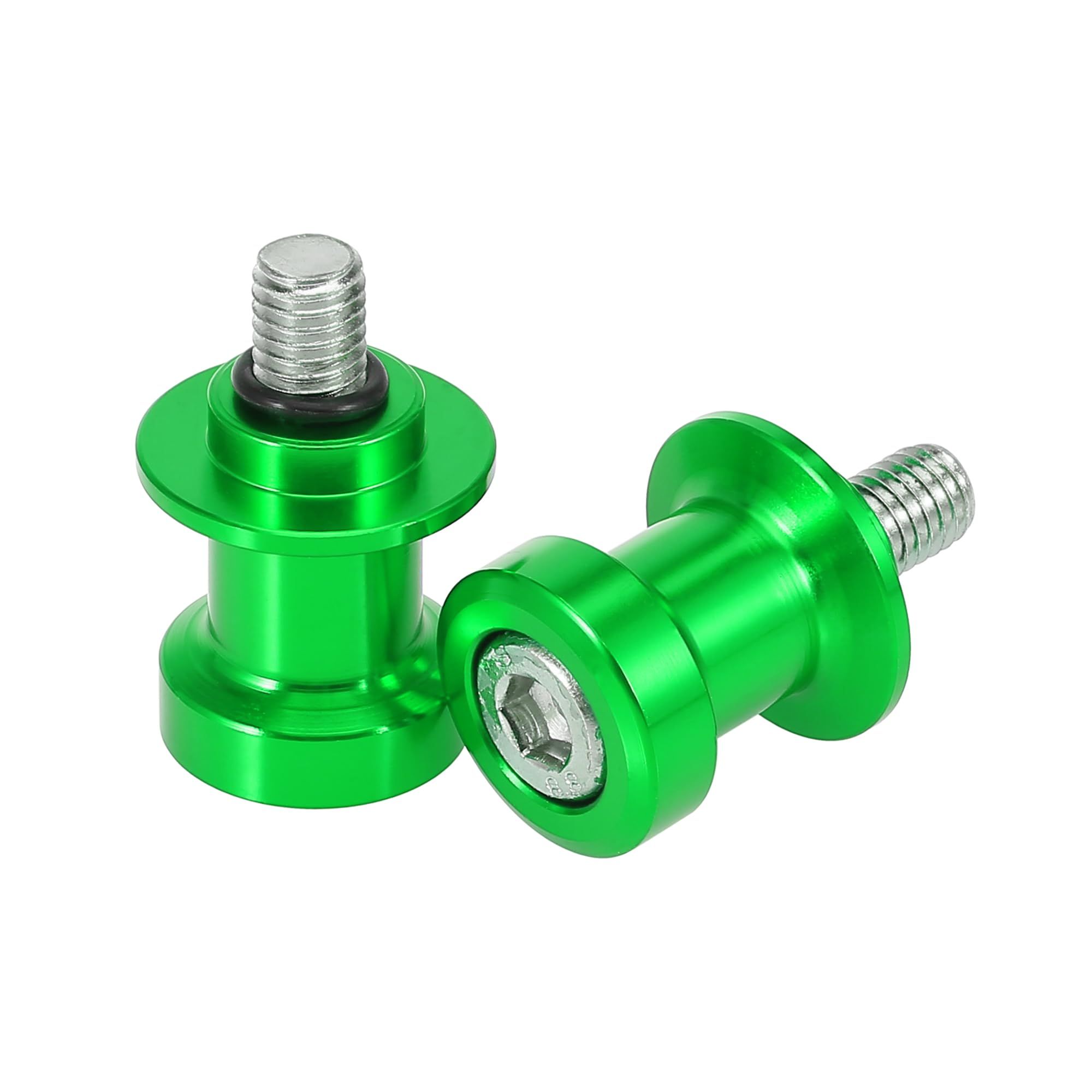 2pcs 8mm Green Aluminum Alloy Motorcycle CNC Swing Arm Spool Slider Stand Shape for economical and practical.