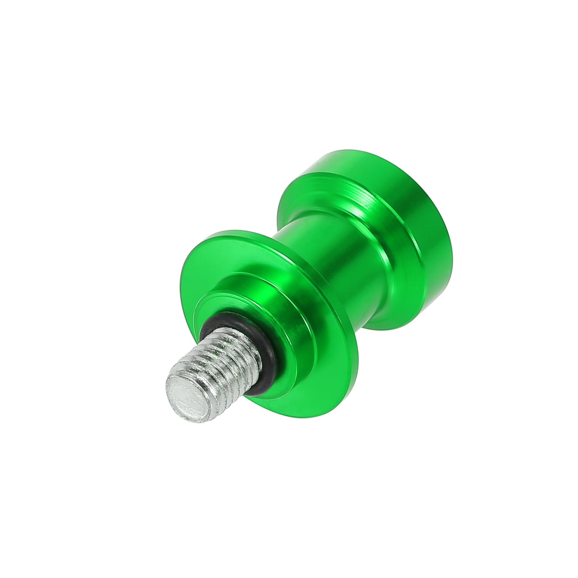 2pcs 8mm Green Aluminum Alloy Motorcycle CNC Swing Arm Spool Slider Stand Shape for economical and practical.