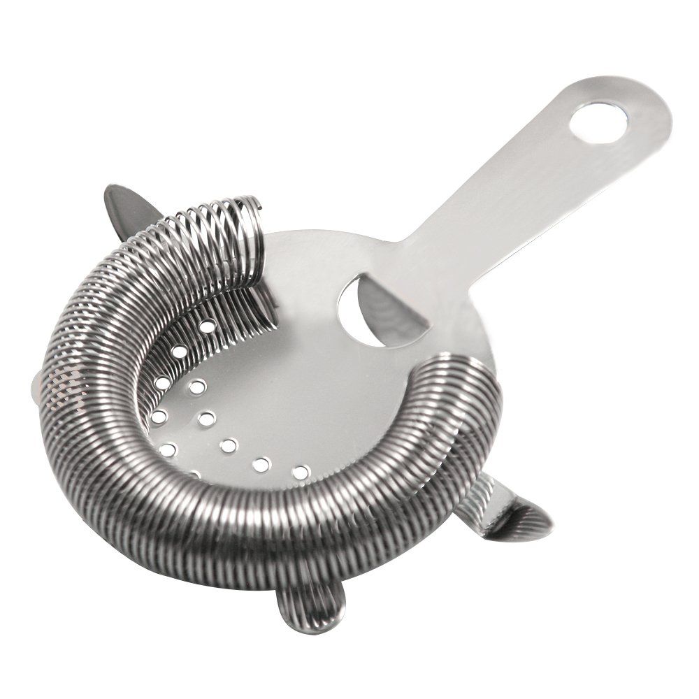Cocktail Strainer Stainless Steel Bar Strainer Professional 4 Prong Strainer with 100 Wire Spring SAFE MATERIAL