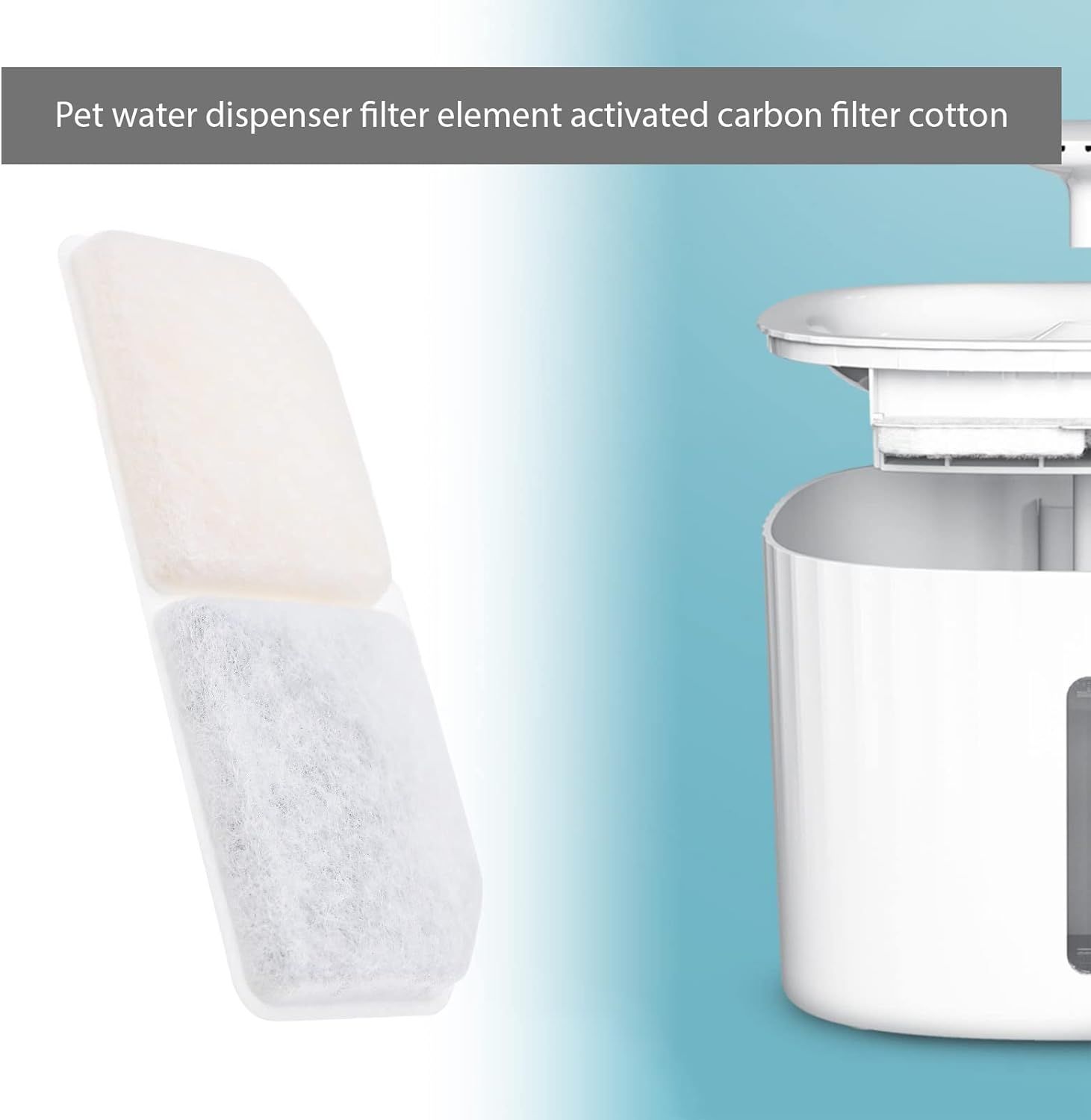 2 Pcs Pet Fountain Filter Replacement Cat Water Fountain Filter Pet Drinking Dispenser Filter Cat Feeding and Watering Supplies