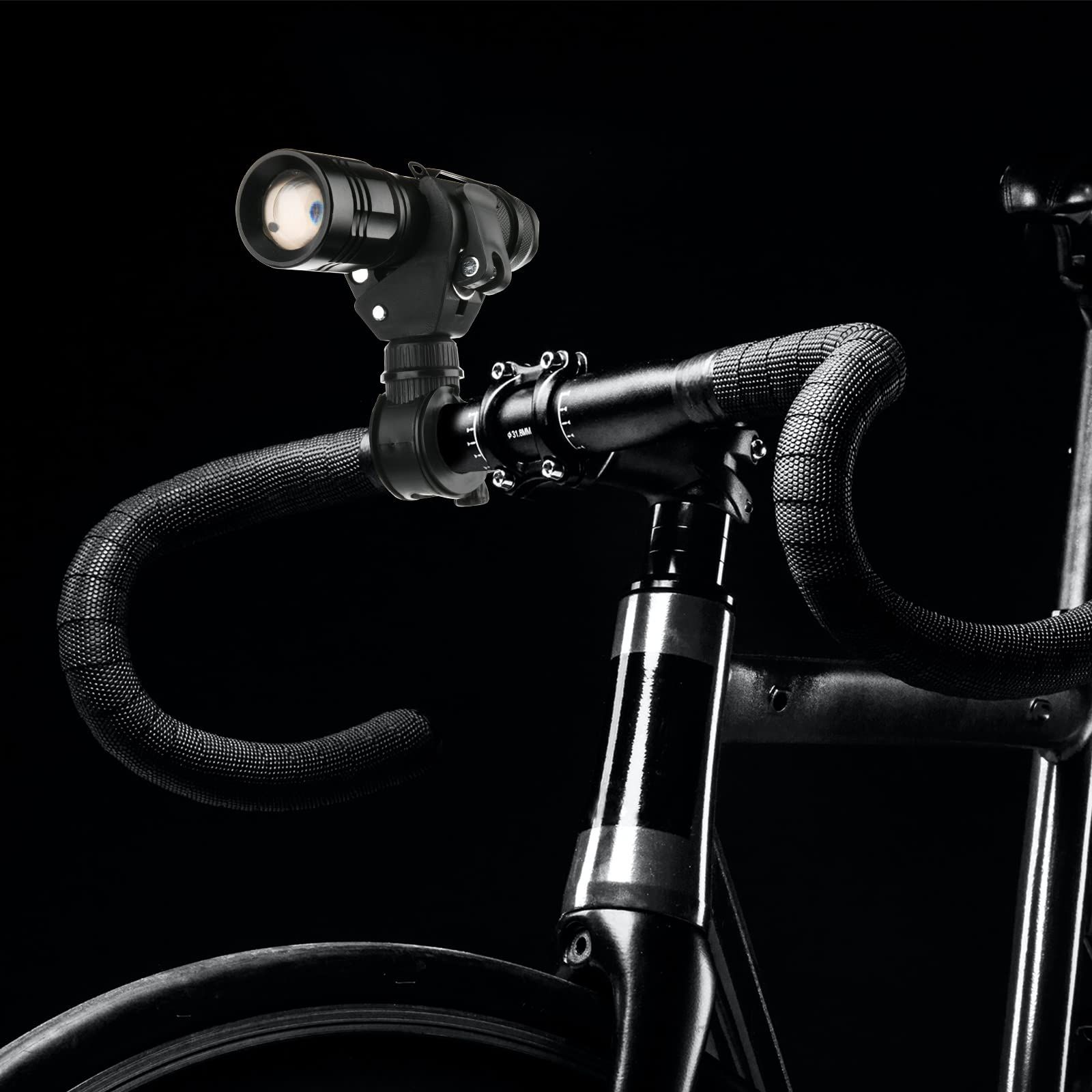 2 Pcs Bike Flashlight Mount Holder Universal Bicycle Flashlight HolderRotation Bike Flashlight Clip Adjustable Clamp Headlight
