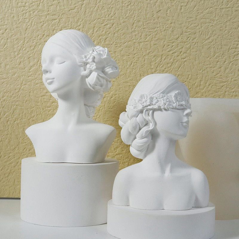 2Pack Braid Gril Mold Girl Candle Mold Body Candle Mold Ghost Mold Skull Candle Mold Silicone Mold for Resin Cake Mold Clay Candle