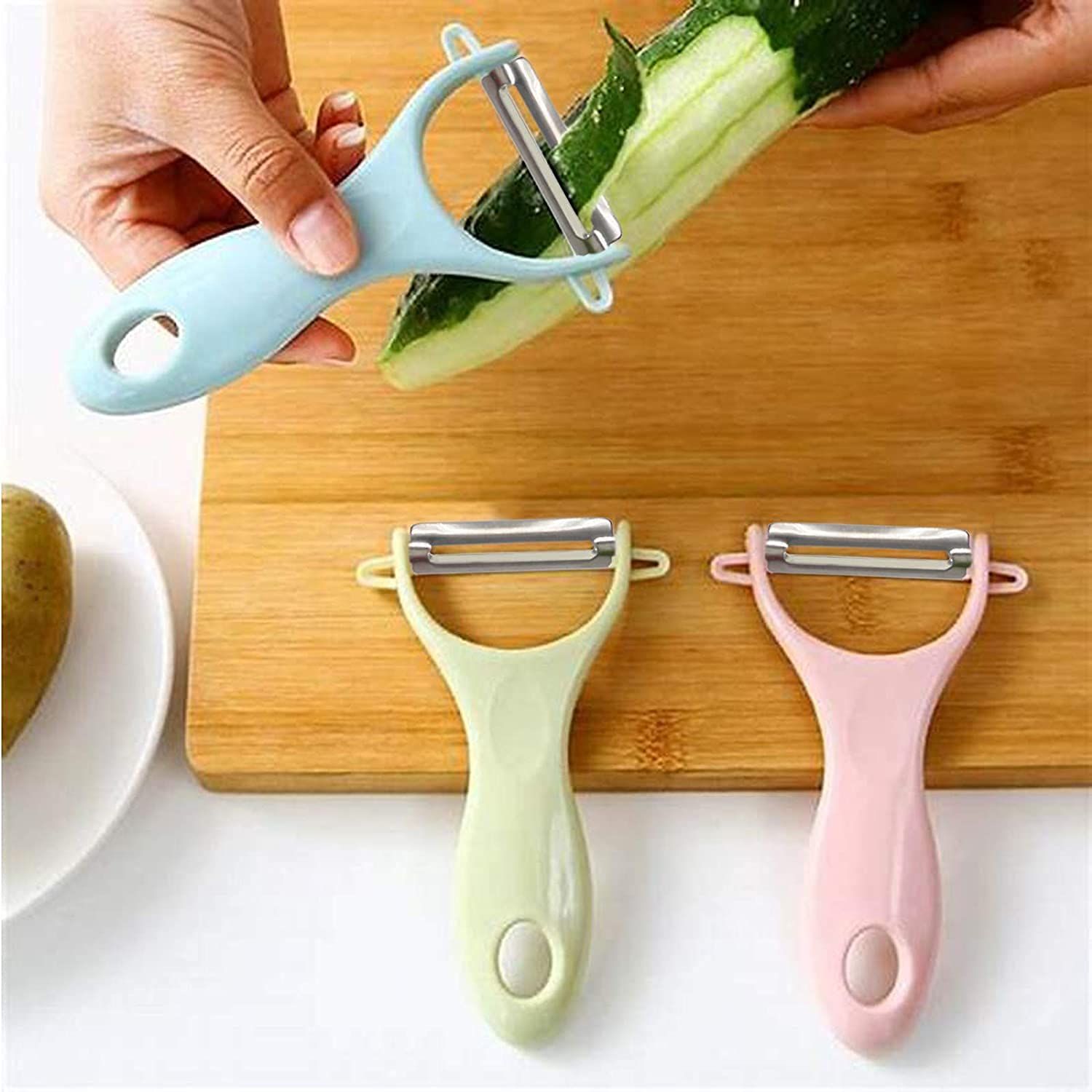 Potato Peelers 3 Pack, Fruit Peelers Potato Peeler, Cucumber, Apple Peelers for kitchen Original Vegetable Peeler-Set of 3