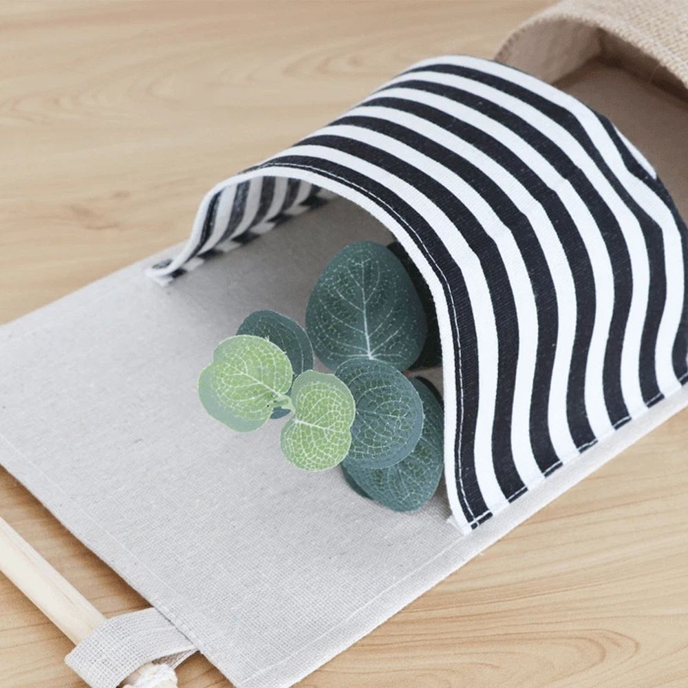 Wall Hanging Storage Bag, Over The Door Organizer, Wall Mounted Hanging Closet Organizer, 3 Pockets Linen Cotton Bathroom 2Pack