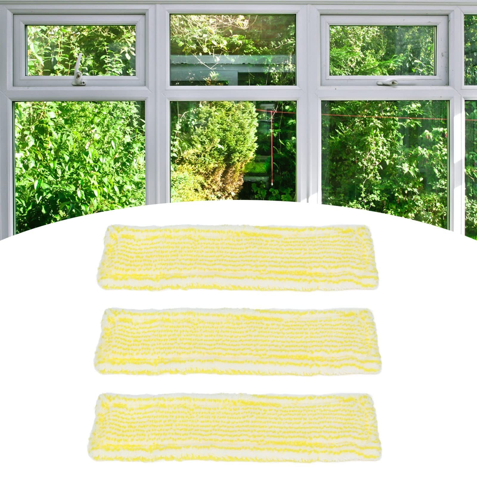 3 Piece Microfiber Window Cleaner Pad Replacement for Window Cleaner High Absorbency Durable Cloth