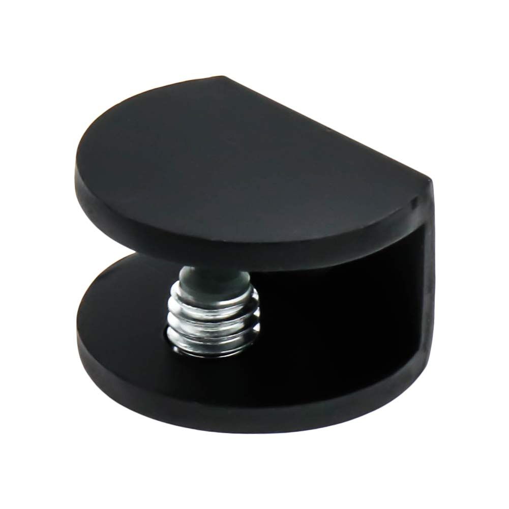 8pcs Adjustable Frameless Glass Shelf Bracket, Aluminum Alloy Shower Glass Clamp Clip for 10-12mm Wood/Glass, Matte Black