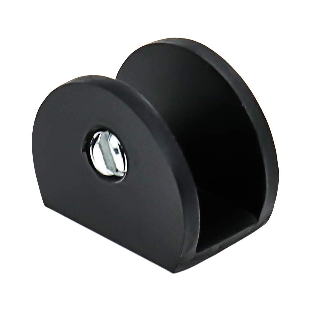 8pcs Adjustable Frameless Glass Shelf Bracket, Aluminum Alloy Shower Glass Clamp Clip for 10-12mm Wood/Glass, Matte Black