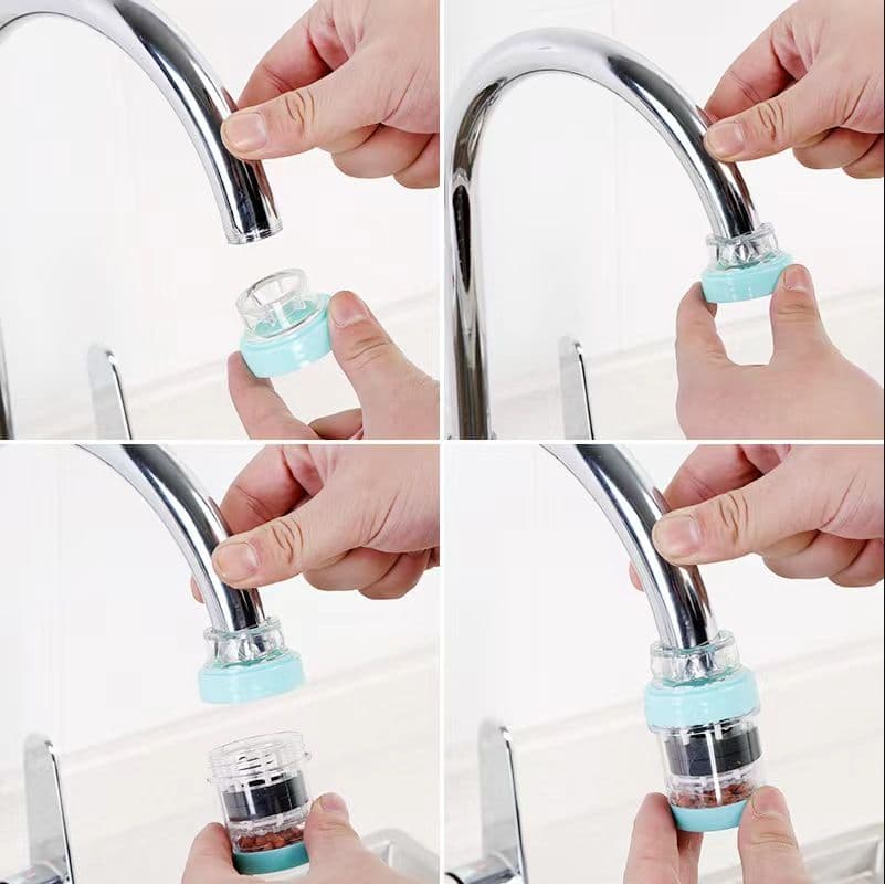 2 Pack Faucet Water Filters Medical Stone Magnetized Fast Flow Water Round Design