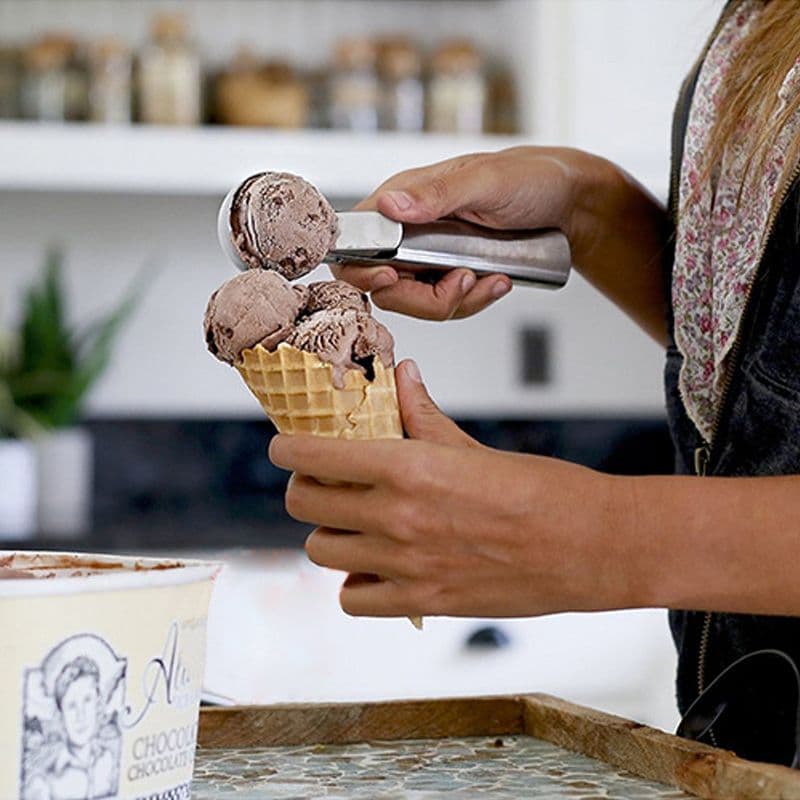 Ice Cream Scoop Stainless Steel Trigger Comfortable Handle 2 Piece