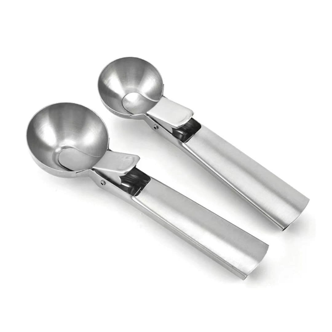 Ice Cream Scoop Stainless Steel Trigger Comfortable Handle 2 Piece