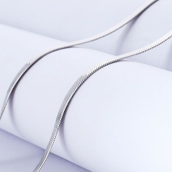 Silver Flat Snake Chain Necklace Snake Bone Chain Choker Minimalist Herringbone Necklace Jewelry for Girls Lady Women Men