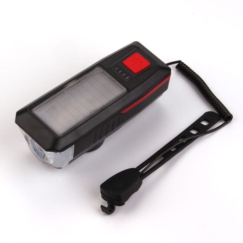 Multi-Functional Solar-Powered USB Rechargeable Battery Mountain Bike Front Light High Brightness 2000mAh Waterproof