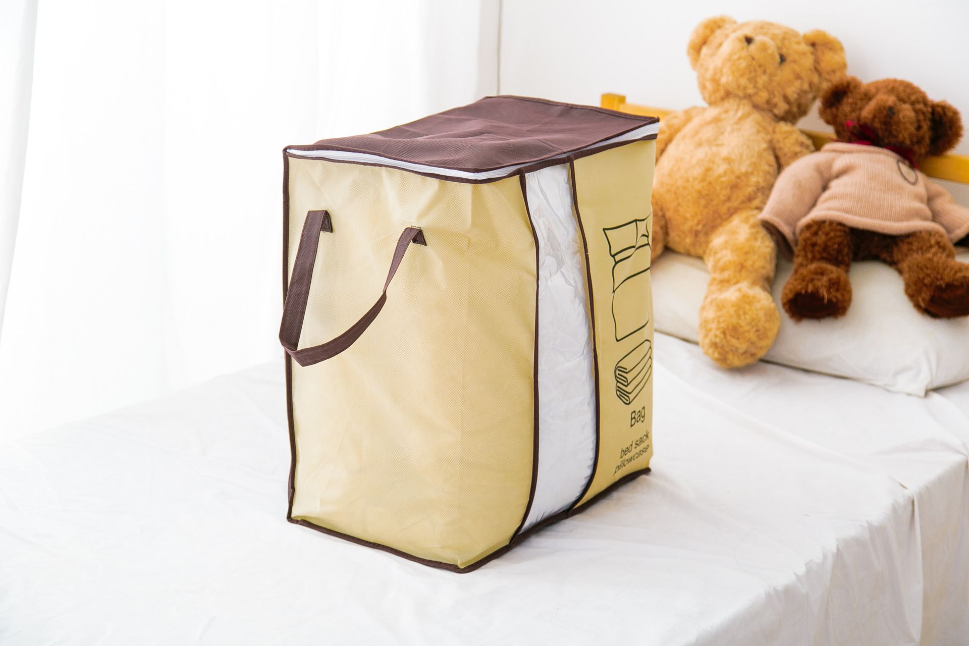 Large storage bag, comfortable storage bag, clothing storage bag, clothing storage bag, blanket bag, space saving bag