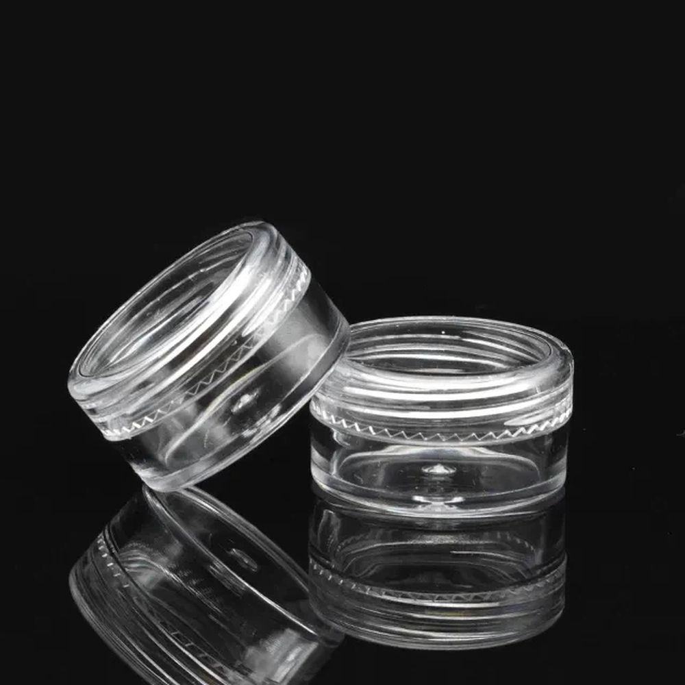 10PCS 5g/5ml (0.2 Fl Oz) Round Clear Plastic Jars with Round Top Lids for Creams, Lotions, Powders, Glitters, and more