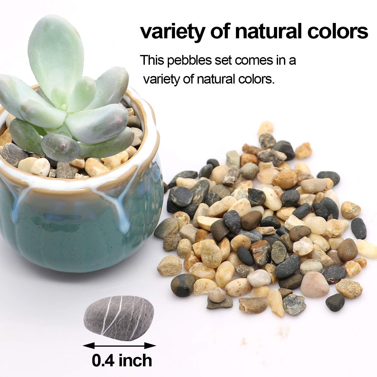 Natural Decorative Pebbles Fish Tank Gravel Small Garden Rocks Soil Cover for Aquariums, Landscaping, Vase Fillers, Succulent