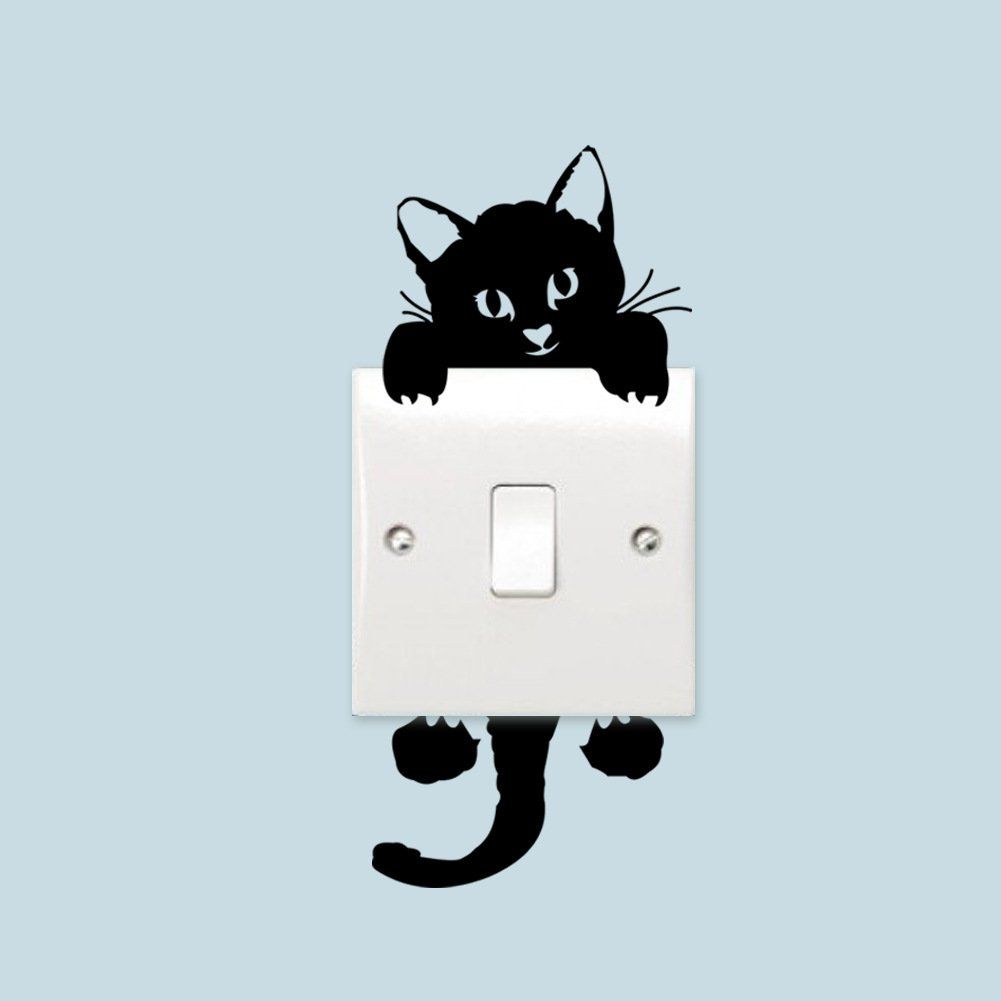 Cross border wall stickers can be removed for the switch in the living room and bedroom of the kitten