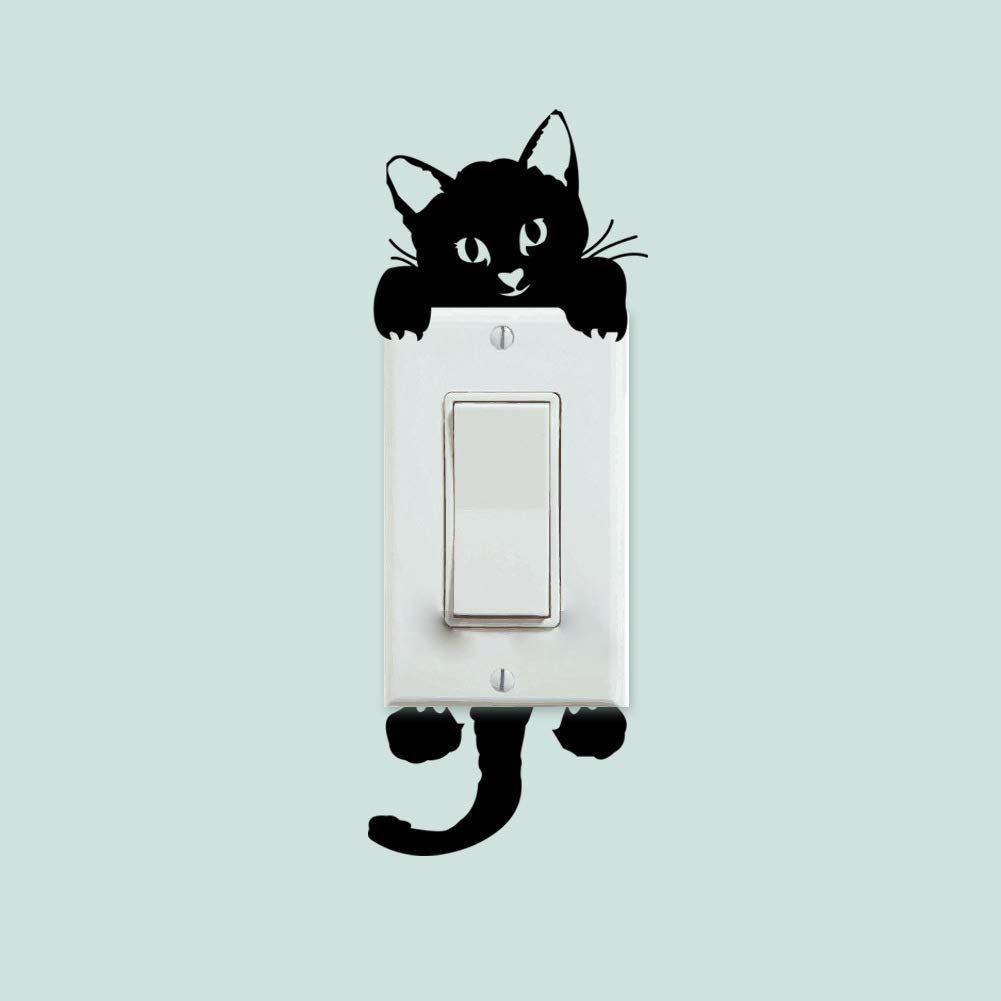 Cross border wall stickers can be removed for the switch in the living room and bedroom of the kitten