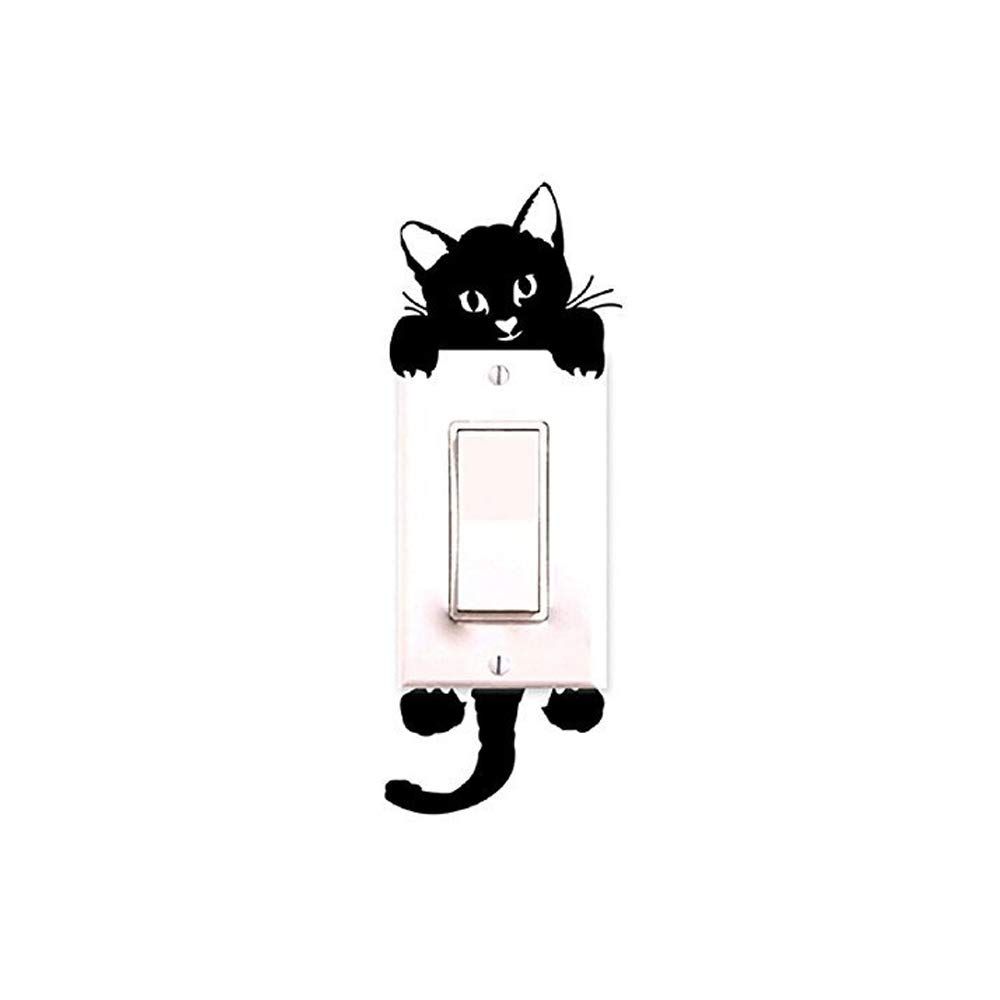 Cross border wall stickers can be removed for the switch in the living room and bedroom of the kitten