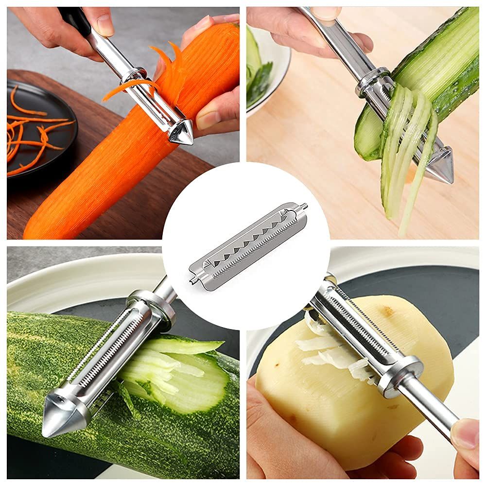 Carrot,Potato, Veggie Peeler, Shredded Carrots, Cucumber Slicer Vegetable Cutter, Stainless Steel Peeler with Julienne