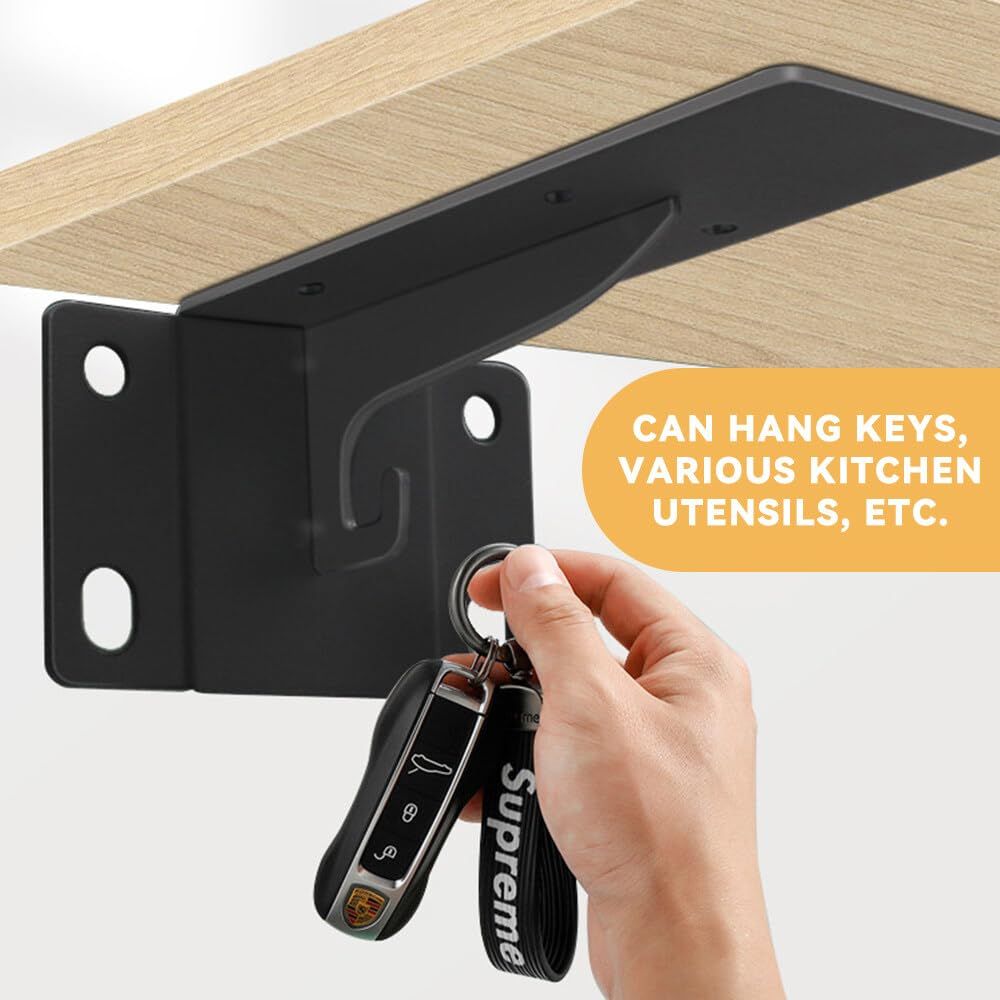 2PCS Heavy Duty Hidden Shelf Brackets,Wall Brackets for Shelves, Ideal Shelving Accessory for Living Rooms, Bathrooms and Kitchen