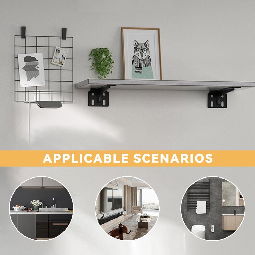2PCS Heavy Duty Hidden Shelf Brackets,Wall Brackets for Shelves, Ideal Shelving Accessory for Living Rooms, Bathrooms and Kitchen