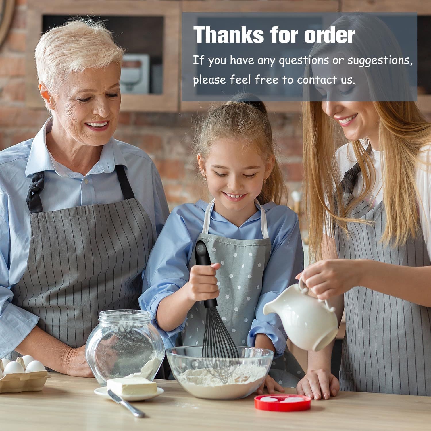 Dishwasher Safe Silicone Whisk, Sealed Waterproof Design Set of , Professional Kitchen Whisks for Cooking Non-Scratch
