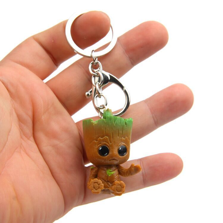 Cartoon Tree People Key chain Car Keyring Bag Pendant Keychain Plant Pot Cake Topper Decoration，Little Fresh