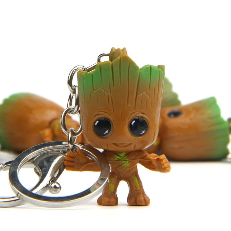 Cartoon Tree People Key chain Car Keyring Bag Pendant Keychain Plant Pot Cake Topper Decoration，Little Fresh