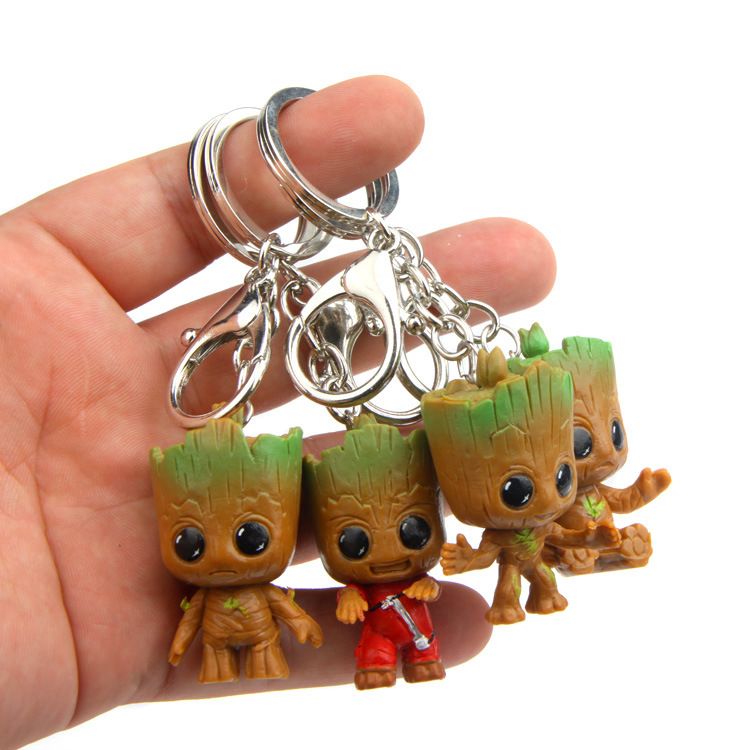 Cartoon Tree People Key chain Car Keyring Bag Pendant Keychain Plant Pot Cake Topper Decoration，Little Fresh