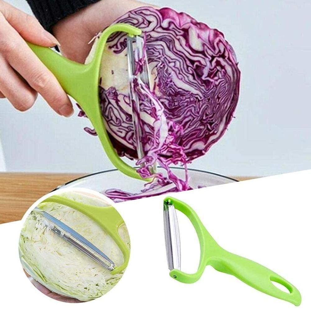 Stainless Steel Blade Vegetable Peeler with ABS Plastic Handle, Wide Mouth Cabbage Potato Carrot Graters for Home Kitchen, Green