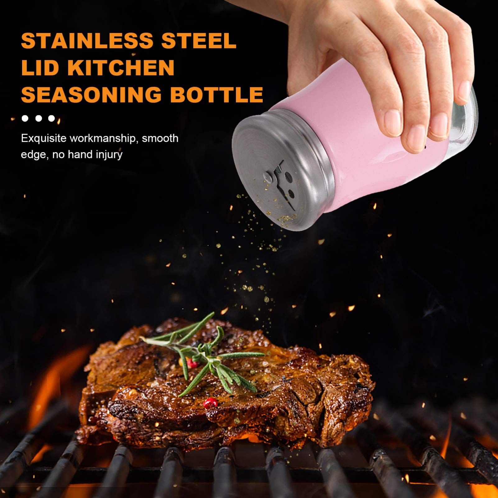 2pcs Glass Cruet Containers Spices Organizer Pepper Shaker Bottle Seasoning Jars Seasoning Organizer Kitchen Storage Bottle