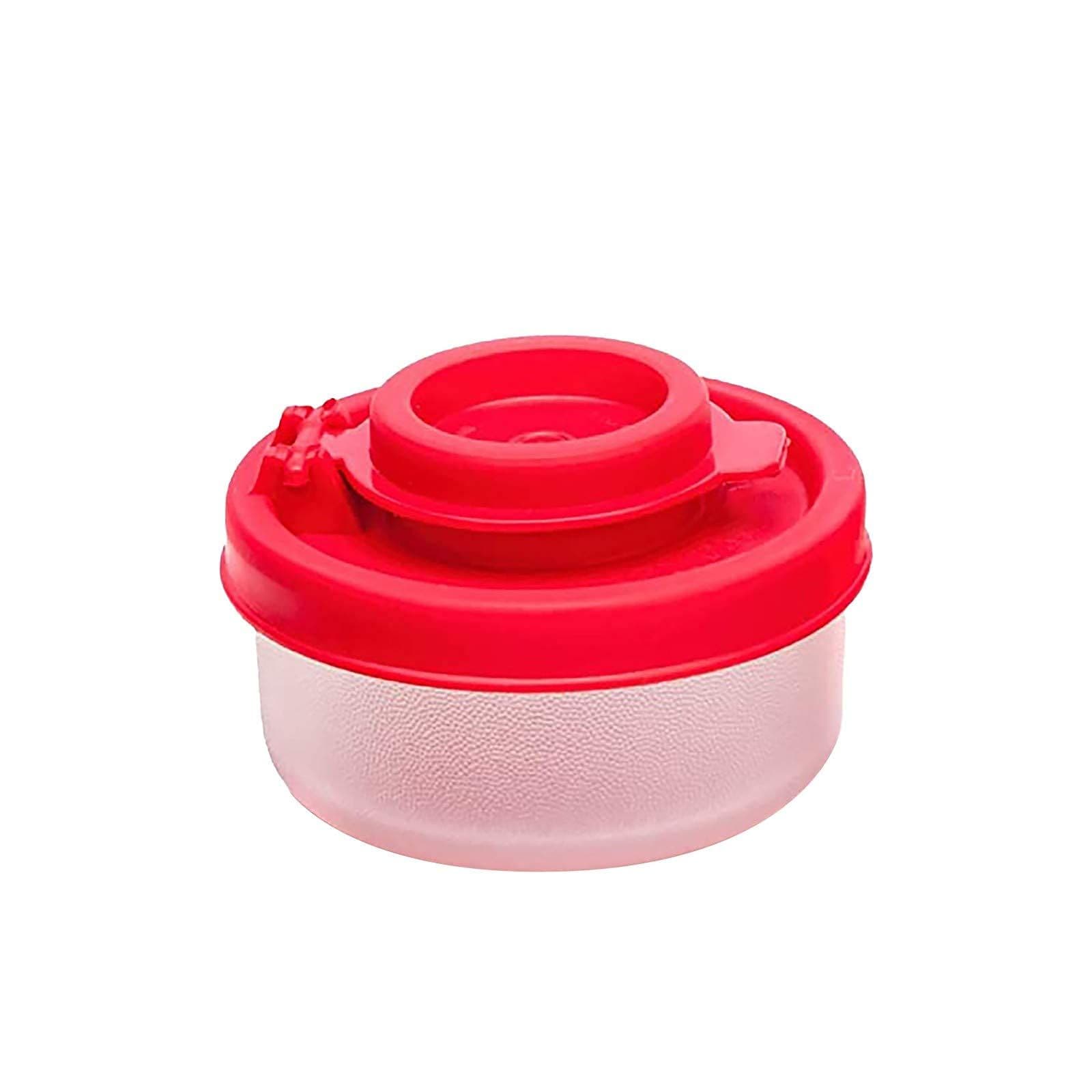 Set of 2 Mini Salt Shakers Reusable Plastic Transparent with Red Covers for Camping Picnic Outdoors Travel