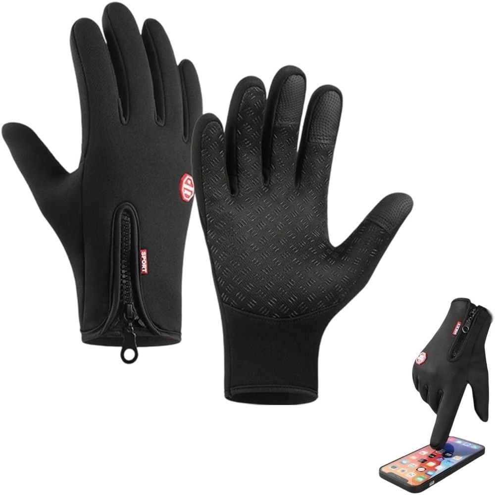 Waterproof & Windproof Winter Gloves, Thermal Non-Slip Gloves with Touch Screen Fingers & Windproof Liner for Men Women, for Running Cycling Driving