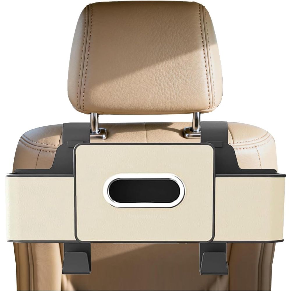 New Car Seat Back Storage Box, 3-in-1 Multifunctional Car Organizer with Cup Holder, Tissue Box, Trash Bin & Hooks for Phones, Snacks, Handbags