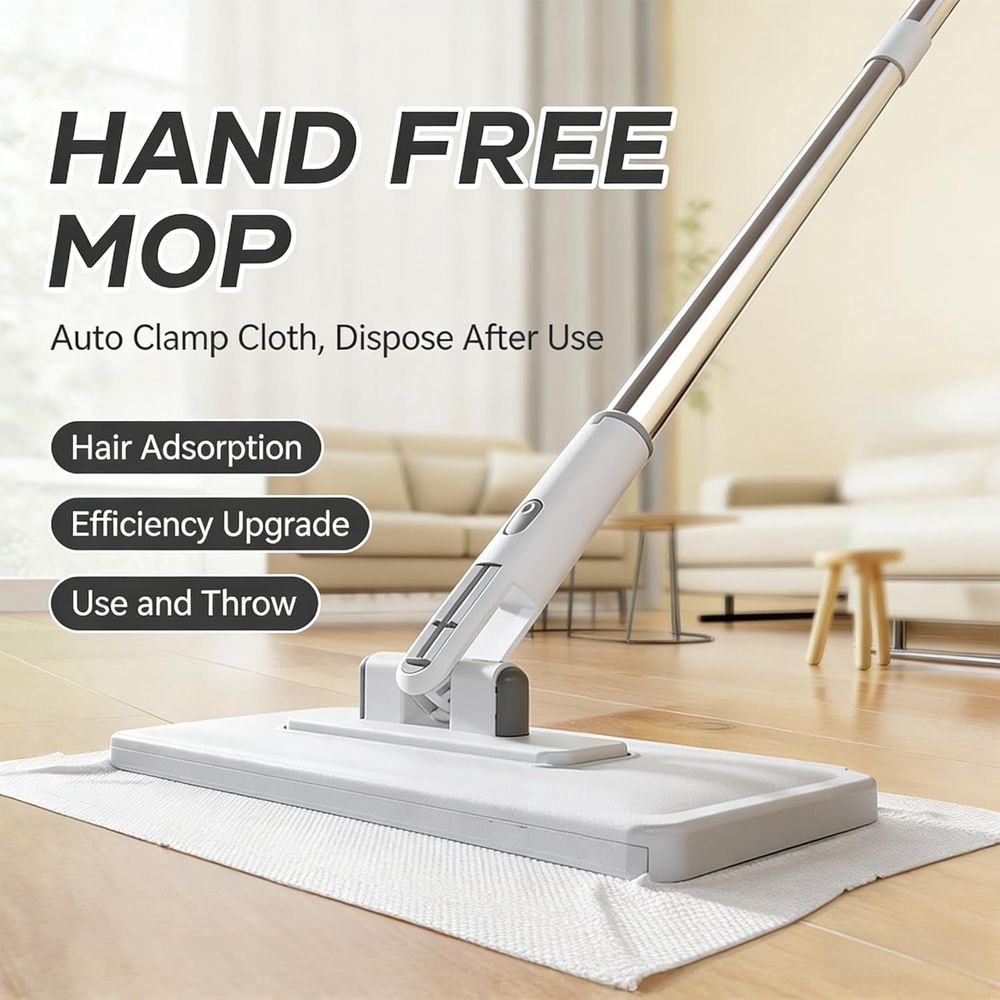 New Retractable Model Convenient Cloth Changing Lazy Zero Touch Mini Mop for Small Spaces ，Comes with A Reusable Cloth