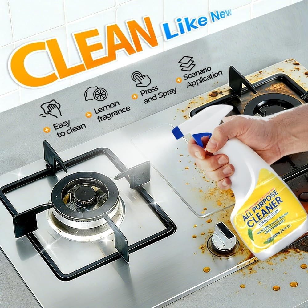 All Purpose Cleaner Spray, Degreaser Cleaner Heavy Duty, Kitchen Cleaning Supplies for Stove Degreaser, Oven, Countertop, BBQ Grill Cleaner, 4 fl oz